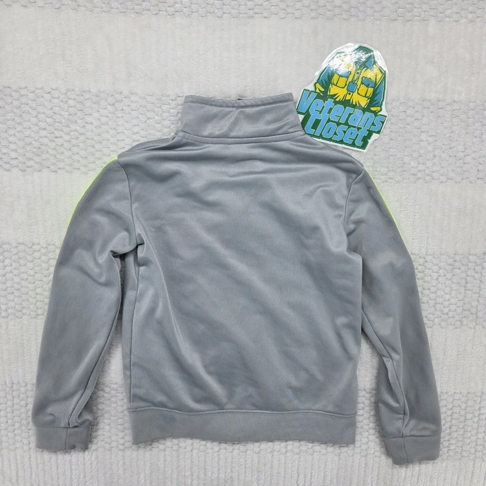 Nike Boys 4T Gray Neon Yellow Logo Tape Full Zip Track Jacket G796-G6U